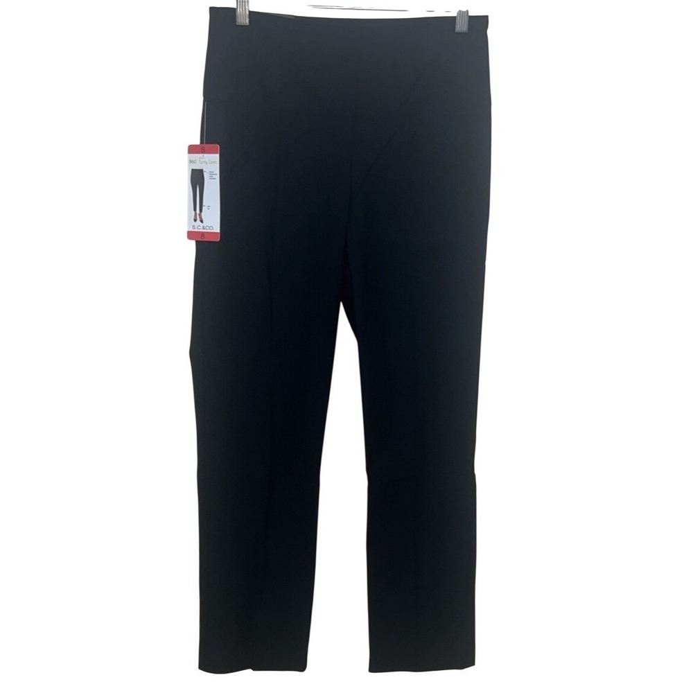 S.C. & CO. Tummy Control Pant Women's 8 Black Slim Leg Pull On Dress Trouser A53